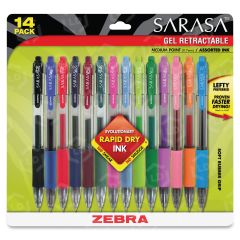Zebra Pen Sarasa Retractable Gel Pens, Blue Ink - 14 Pack