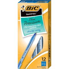 BIC Round Stic Pen, Blue - 12 Pack