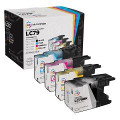 Set of 4 Brother LC79 Compatible Ink Cartridges (Comes with All Colors)
