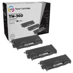 3 Pack of Brother TN580 High Yield Black Compatible Toner Cartridges