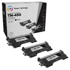 3 Pack of Brother TN450 High Yield Black Compatible Toner Cartridges