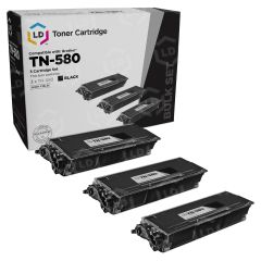 3 Pack of Brother TN650 High Yield Black Compatible Toner Cartridges
