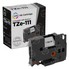 Compatible Replacement for Brother TZe111 Black on Clear Tape for the P-Touch