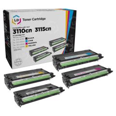 Refurbished Set of 4 HY (Bk, C, M, Y) Toners for the Dell 3110cn / 3115cn