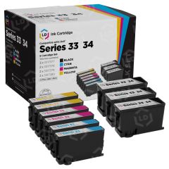 Compatible Set of 9 Replacements for Dell Series 33/34 Ink