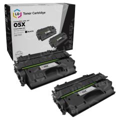 2 Pack HP 05X High Yield Black Compatible Toner Cartridges