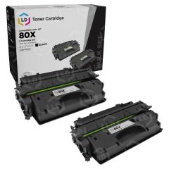 2 Pack HP 80X High Yield Black Compatible Toner Cartridges