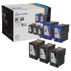 LD Remanufactured Black and Color Ink Cartridges for HP 21 and HP 22