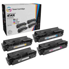 4-Pack Compatible HP 414X Toners for Cartridges CMYK