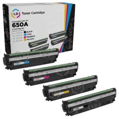 LD Remanufactured Toners for HP 650A Cartridges (Bk, C, M, Y)