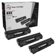 LD Compatible Black Toner 3-Pack for HP 83X (HP CF283X)