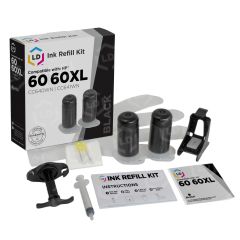 LD Refill Kit for HP 60 and 60XL Black Ink