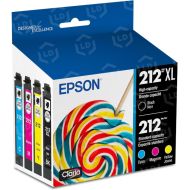Original Epson 212XL Standard-capacity Color and High-capacity Black Ink Cartridges, (CMYK) 4-Pack, T212XL-BCS