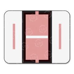 Smead Bar Style Color Coded Alphabetic Label - 500 per roll 1.25" Width x 1" Length - Pink
