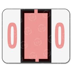 Smead Numeric Number 0 Color Coded Label - 500 per roll 1.25" Width x 1" - Pink