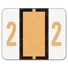 Smead Numeric Number 2 Color Coded Label - 500 per roll - Light Orange