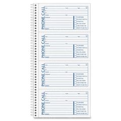 Tops Second Nature Spiral bound Phone Call Book - Spiral Bound - Carbonless - 2.75" x 5"