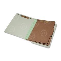 6-Part End Tab Classification Folder Letter - 8.5" x 11"- Light Green