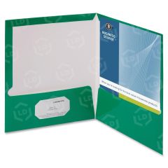 Business Source Two-Pocket Folders with Business Card Holder - 25 per box