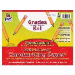 Pacon Multi-Sensory Raised Ruled Paper - 100 Sheet - Ruled - Letter - 8.50" x 11"