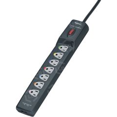 Fellowes 7 Outlet Power Guard Surge Protector with Phone/DSL Protection-12' cord