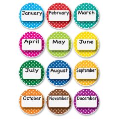 Ashley Dotted Border Months Die-cut Magnets - ST per set