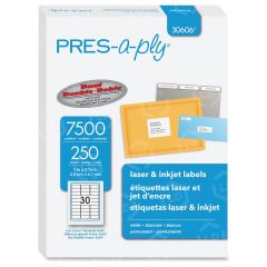 Avery 1" x 262" Rectangle Pres-A-Ply Standard Address Label (Laser) - 7500 per box