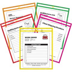 C-Line Stitched Shop Ticket Holder, Neon - 10 per pack