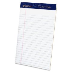 Ampad Gold Fibre Med. Ruled Prem. Jr. Legal Pads - 50 Sheets 5" x 8" - 4 / Pack