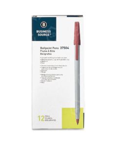 Business Source Ballpoint Stick Pen, Red