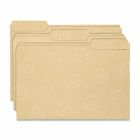 Smead Antimicrobial Folder - 100 per box Letter - 8.50" x 11" - 1/3 Tab Cut on Assorted Position - Manila