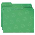 Smead Colored File Folder - Letter - 8.50" x 11" - 1/3 Tab Cut on Assorted Position - Green - 100 / Box
