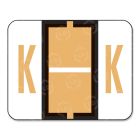 Smead Bar Style Color Coded Alphabetic Label - 1.25" Width x 1" Length - Light Orange