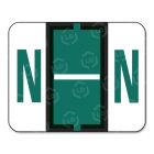 Smead Bar Style Color Coded Alphabetic Label - 1.25" Width x 1" Length - Dark Green