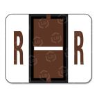 Smead Bar Style Color Coded Alphabetic Label - 1.25" Width x 1" Length - Brown