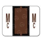 Smead Bar Style Color Coded Alphabetic Label - 500 per roll 1.25" Width x 1" Length - 500/Roll - Brown