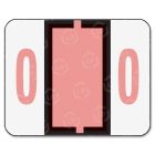 Smead Numeric Number 0 Color Coded Label - 500 per roll 1.25" Width x 1" - Pink