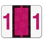 Smead Numeric Number 1 Color Coded Label - 500 per roll 1.25" Width x 1"- Red