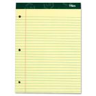 Tops Letr-Trim Perf 3-Hole Narrow Ruled Canary Pads - 100 Sheet - 16.00 lb - 8.50" x 11.75"