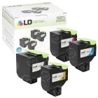 Set of 4 Lexmark Compatible 701X Extra High Yield (Black, Cyan, Magenta, Yellow) Laser Toner Cartridge