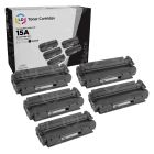 5 pack Compatible HP 15A Standard Yield Black Toner Cartridge, C7115A