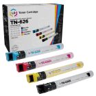 Set of 4 Compatible Konica Minolta TN-626 (Black, Cyan, Magenta, and Yellow) Toners