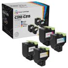 Set of 4 Remanufactured Xerox C310 / C315 Series Toner Cartridges (Black, Cyan, Magenta, Yellow)