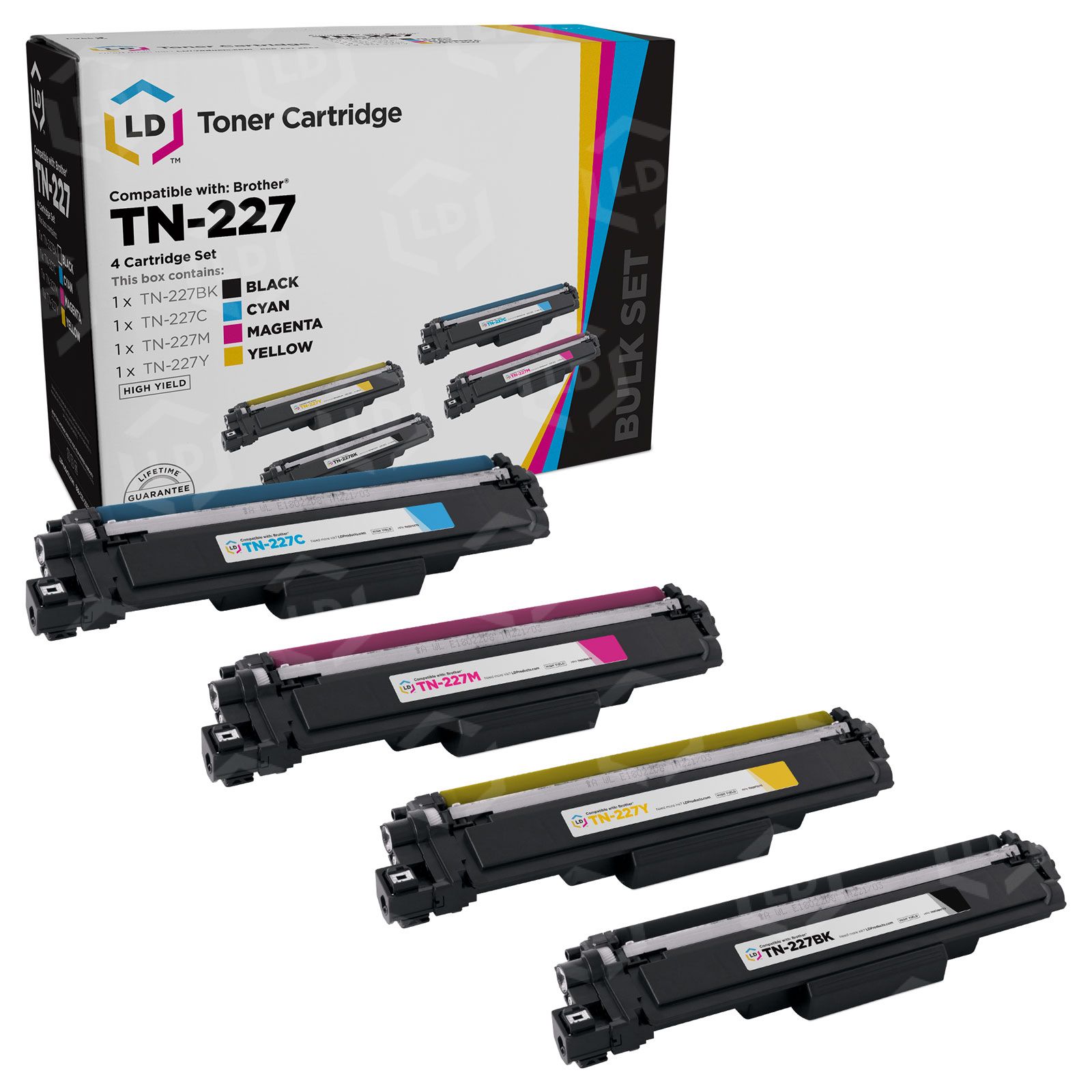 Compatible Brother TN247 Toner Value Pack (B/C/M/Y)