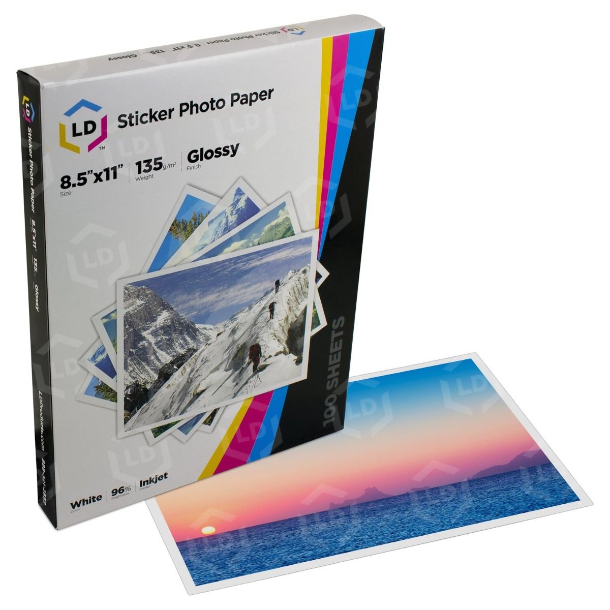 Premium Printable Vinyl Sticker Paper for Inkjet Printer and Laser - 20 White Matte Sticker Paper Waterproof - Durability Adhesive Paper 8.5 x 11