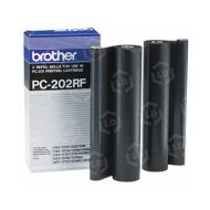 Brother PC-202RF Black OEM Thermal Fax Ribbon Rolls 2-Pack