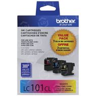 Brother LC101 C/M/Y OEM Ink Cartridge 3 Pack, LC1013PKS
