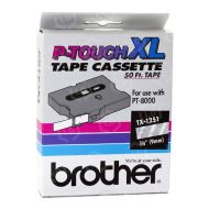 Original Brother TX1251 White on Clear Label Tape