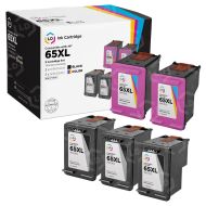 LD Remanufactured Black and Color Ink Cartridges for HP 65XL
