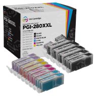 Compatible Canon PGI-280XXL / CLI-281XXL: 3 Pigment Bk PGI-280XXL and 2 Each of CLI-281XXL Bk, C, M, Y, PB (Super HY Set of Ink)